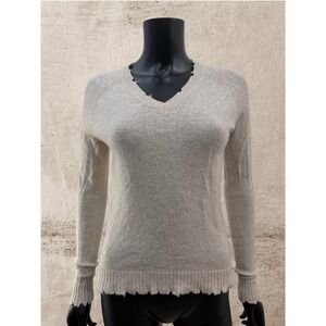 Minnie‎ Rose 100% Cashmere V Neck Sweater Beige XS Lightweight